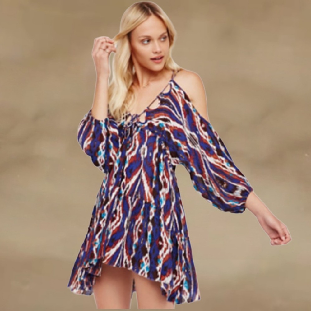 Free People FP One Bohemian Style Monarch Cold Shoulder Mini Dress XS